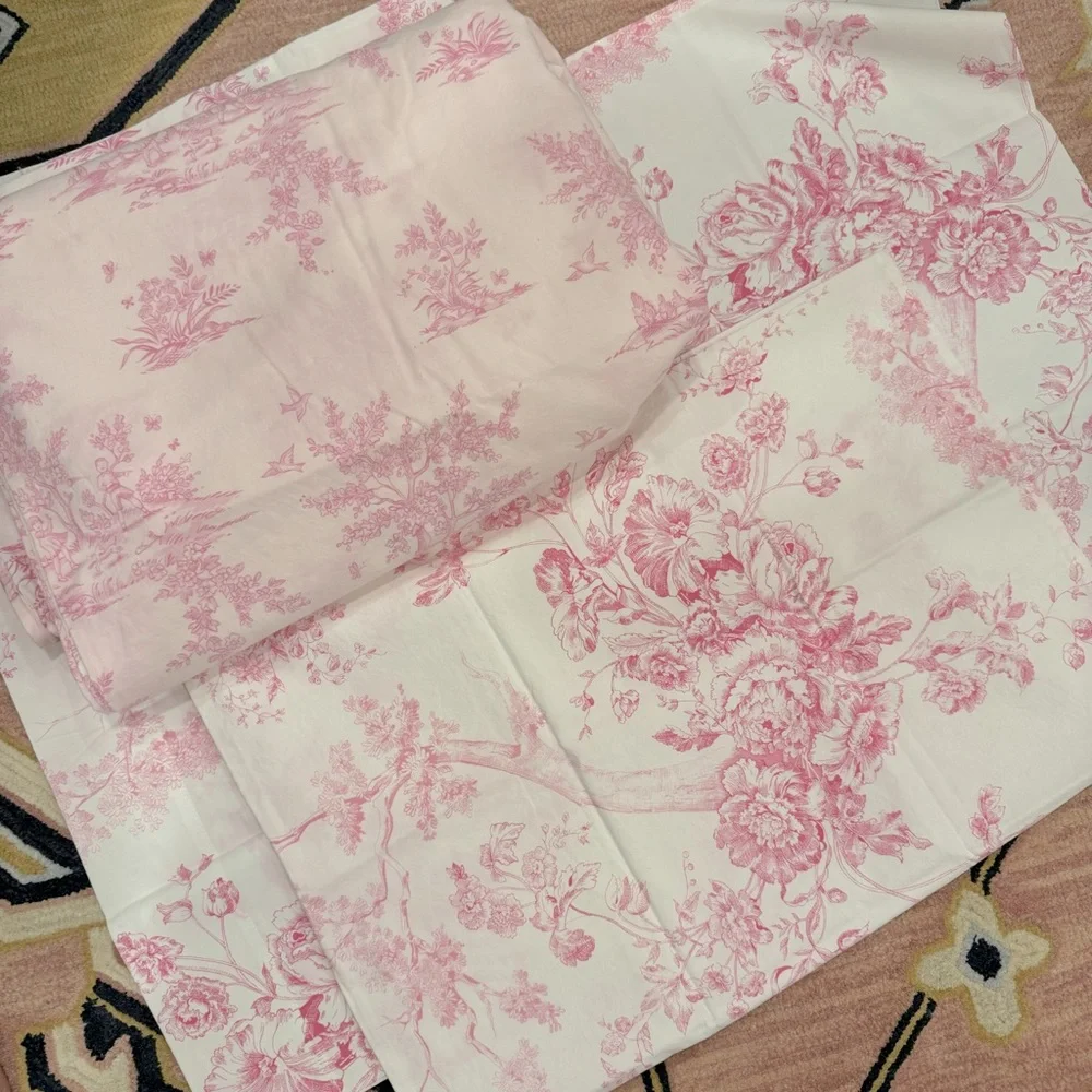 ISABELLE TOILE DUVET Cover & 2 PILLOWCASE  HOUSSE DE COUETTE pottery barn kids